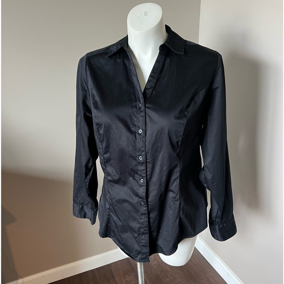 Lane Bryant button up shirt, with stretch- 16/18 Black - Picture 1 of 6